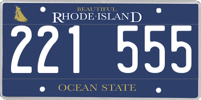 RI license plate 221555
