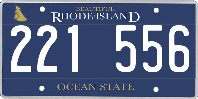 RI license plate 221556