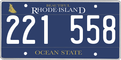 RI license plate 221558