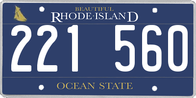 RI license plate 221560
