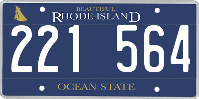 RI license plate 221564
