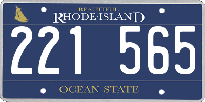 RI license plate 221565