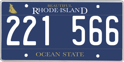RI license plate 221566
