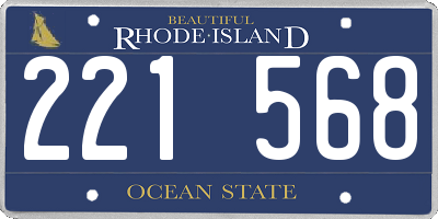 RI license plate 221568