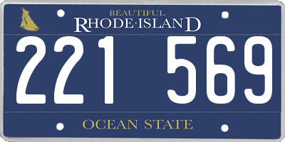 RI license plate 221569