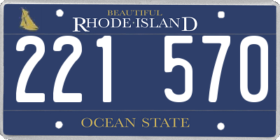 RI license plate 221570