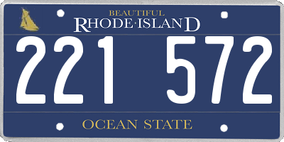 RI license plate 221572