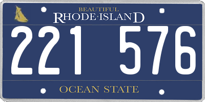 RI license plate 221576