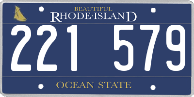 RI license plate 221579