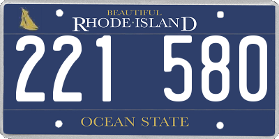 RI license plate 221580