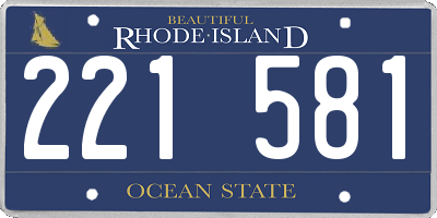 RI license plate 221581