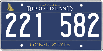 RI license plate 221582