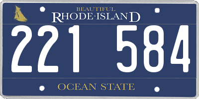 RI license plate 221584