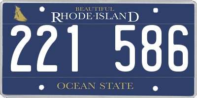 RI license plate 221586