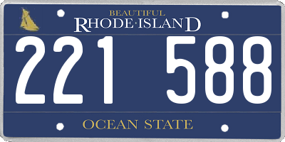 RI license plate 221588