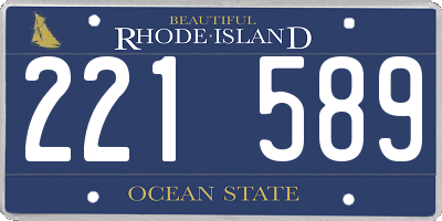 RI license plate 221589