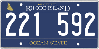 RI license plate 221592