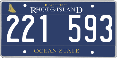 RI license plate 221593