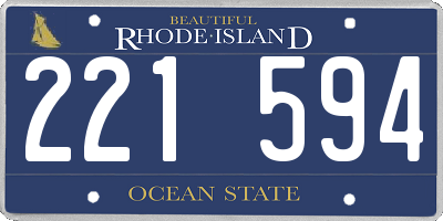 RI license plate 221594