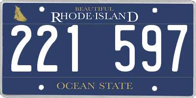 RI license plate 221597