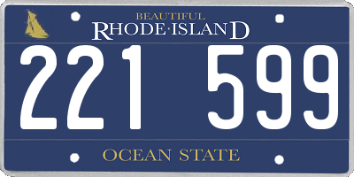 RI license plate 221599