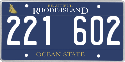 RI license plate 221602