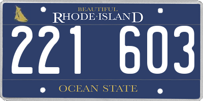 RI license plate 221603