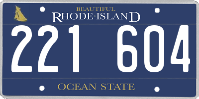RI license plate 221604