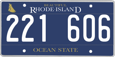 RI license plate 221606