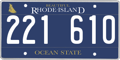 RI license plate 221610