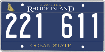 RI license plate 221611