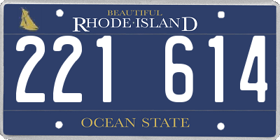 RI license plate 221614
