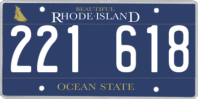 RI license plate 221618