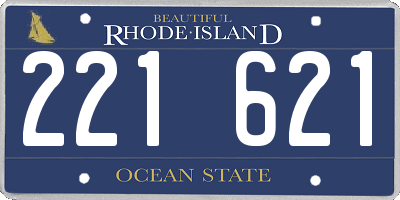 RI license plate 221621
