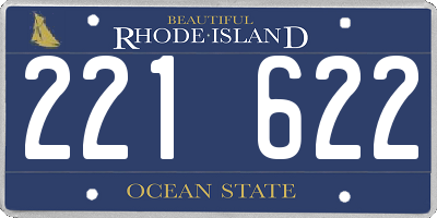 RI license plate 221622