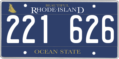 RI license plate 221626
