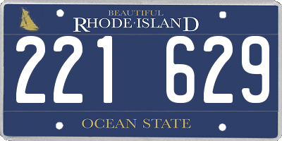 RI license plate 221629