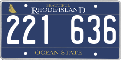 RI license plate 221636