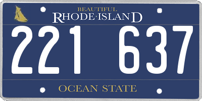 RI license plate 221637