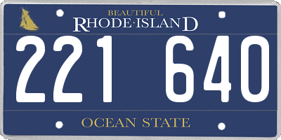 RI license plate 221640