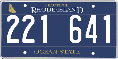 RI license plate 221641