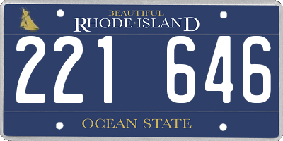 RI license plate 221646