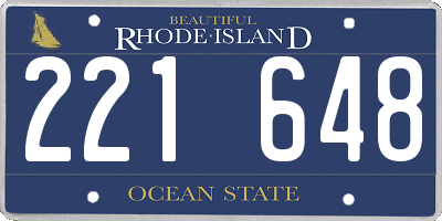 RI license plate 221648
