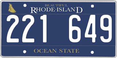 RI license plate 221649