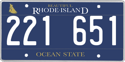 RI license plate 221651