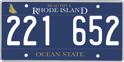 RI license plate 221652