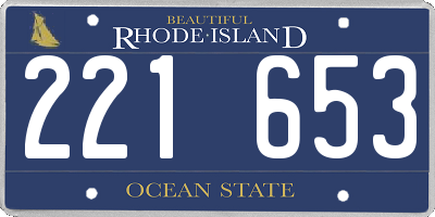 RI license plate 221653