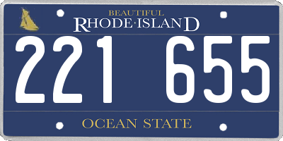 RI license plate 221655