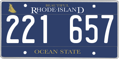 RI license plate 221657