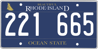 RI license plate 221665